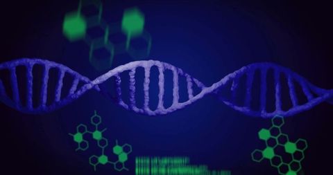 Digital DNA Helix with Futuristic Bioinformatics Interface