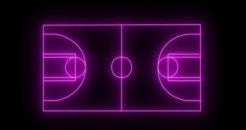 Neon Pink Basketball Court Glowing in the Dark - Download Free Stock Images Pikwizard.com