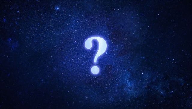 Cosmic Question Mark Glowing in Starry Night Sky