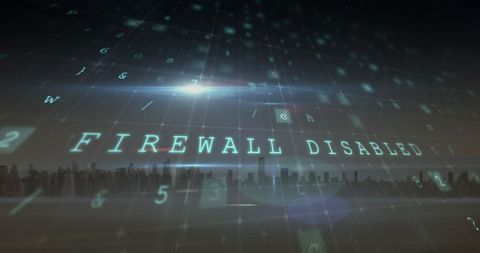 Cybersecurity Warning Concept with Virtual Firewall Interface - Download Free Stock Images Pikwizard.com