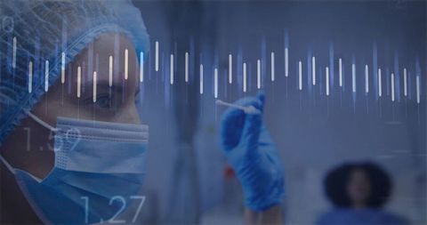 Medical professional conducting diagnostic test in laboratory