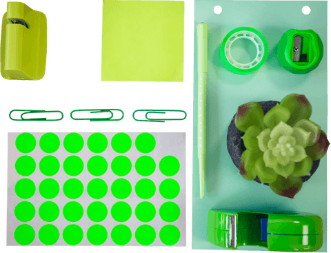 vibrant transparent green stationery set with potted plant - Download Free Stock Videos Pikwizard.com