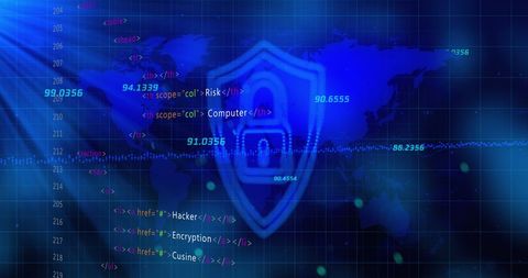 Cybersecurity with Global Network and Financial Data Overlay - Download Free Stock Images Pikwizard.com
