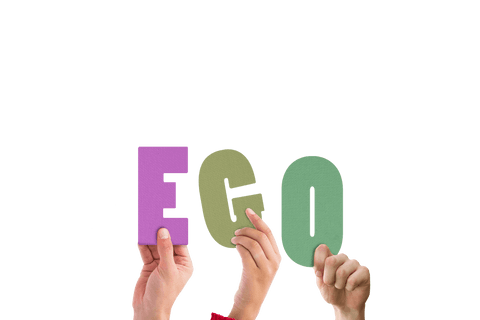 Transparent Background Positive Concept with Colorful 'EGO' Letters