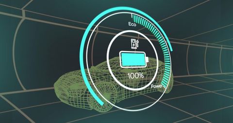 Digital display electric car simulation with power levels