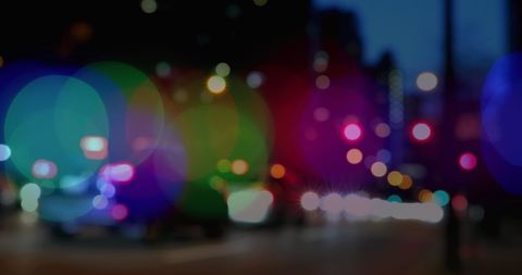 Vibrant Urban City Lights with Colorful Bokeh Effect - Download Free Stock Images Pikwizard.com