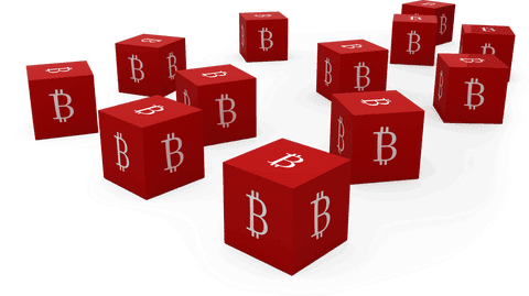 floating transparent red cubes featuring bitcoin symbols - Download Free Stock Videos Pikwizard.com