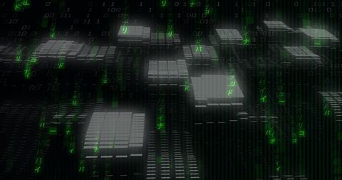 Futuristic Binary Code and Digital Blocks in Virtual Space - Download Free Stock Images Pikwizard.com