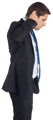 caucasian businessman in suit scratching head on transparent background - Download Free Stock Videos Pikwizard.com