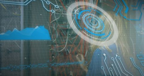 IT Engineer in Data Processing with Holographic Interface - Download Free Stock Images Pikwizard.com