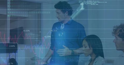 Business Team Analyzing Data in Corporate Meeting