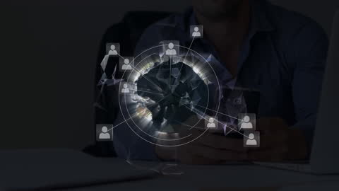 Global Network Connections Digital Animation Concept