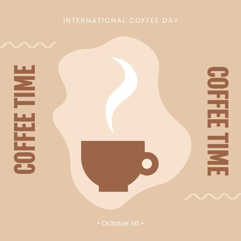 International Coffee Day Celebration Poster with Cup - Download Free Stock Templates Pikwizard.com