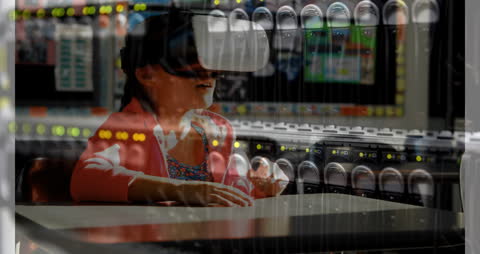 Child Exploring Virtual Reality in Tech-Driven Environment