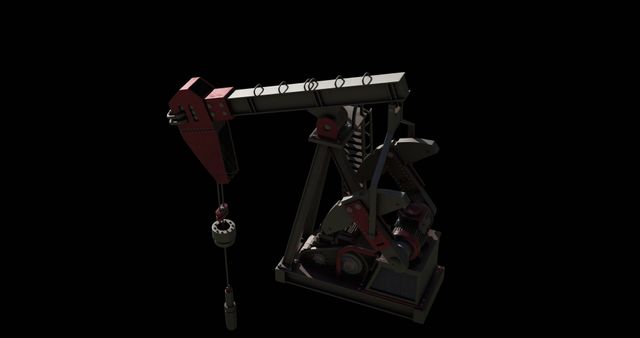 Isolated Oil Pump Jack on Black Background - Download Free Stock Images Pikwizard.com