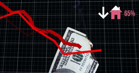 Economic Crisis Depicted by Falling Graph and Burned Currency Concept - Download Free Stock Images Pikwizard.com