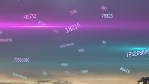 Dynamic Data Streams Over Urban Skyline with Futuristic Elements