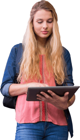 student engaging with tablet in transparent library setting - Download Free Stock Videos Pikwizard.com