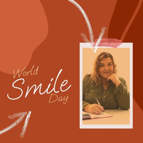 celebrating world smile day with happy woman smiling - Download Free Stock Templates Pikwizard.com