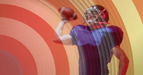 American football player with usa flag overlay effect