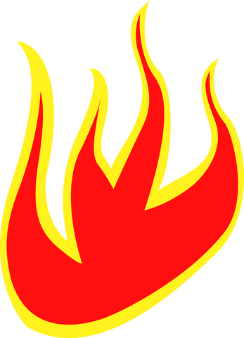Vibrant red and yellow flames on transparent background vector