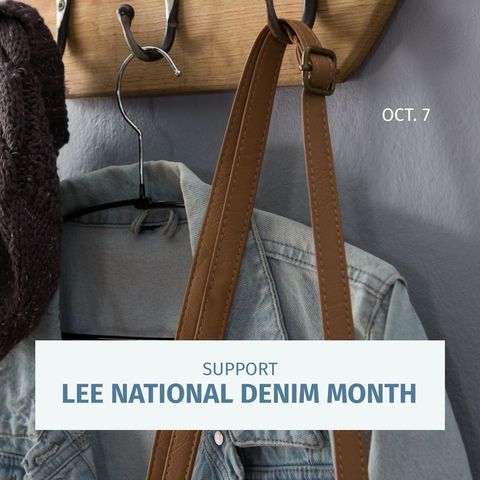celebrating lee national denim month with jacket display - Download Free Stock Templates Pikwizard.com
