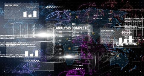 Futuristic Digital Interface with World Map and Data Streams - Download Free Stock Images Pikwizard.com
