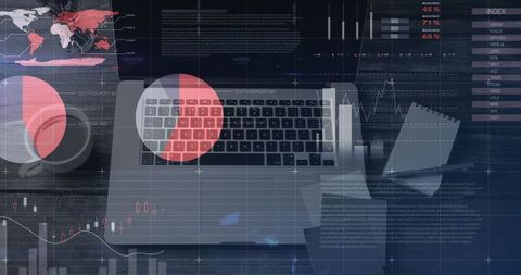 Financial Data Analytics on Laptop with Digital Interface - Download Free Stock Images Pikwizard.com