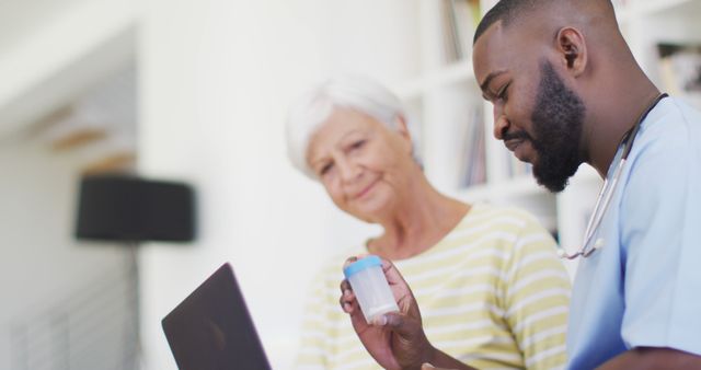 Nurse Assisting Elderly Woman with Medication at Home - Download Free Stock Images Pikwizard.com