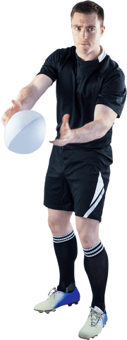 Transparent Rugbyman Throwing Rugby Ball - Download Free Stock Videos Pikwizard.com