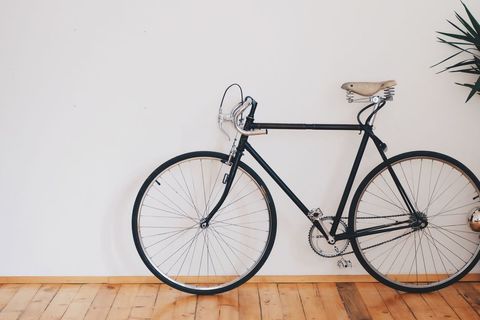 Minimalistic Urban Bicycle Against White Wall