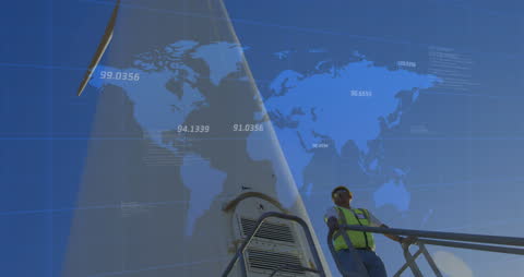 Global Networking Digital Interface with World Map