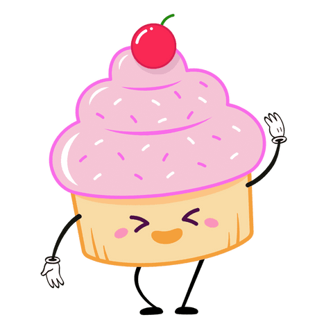 cartoon cupcake character with cherry on transparent background - Download Free Stock Videos Pikwizard.com