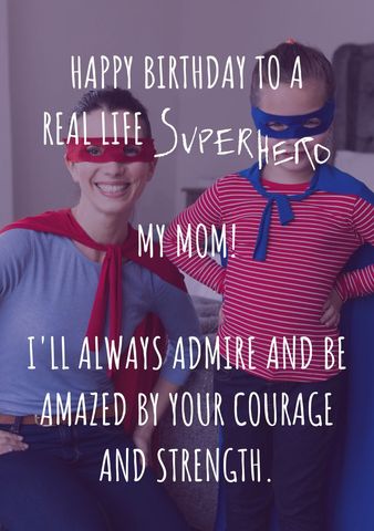 Mother and Daughter Dressed as Superheroes Celebrating Birthday