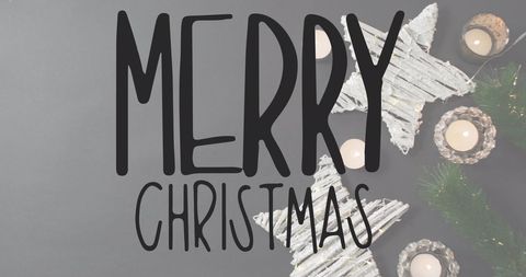 Merry Christmas Greeting Card Design with Decorative Elements