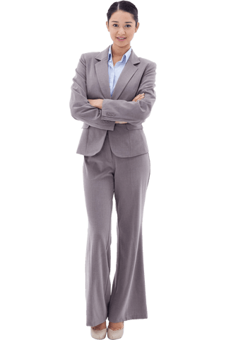 Confident Businesswoman in Grey Suit with Transparent Background - Download Free Stock Videos Pikwizard.com