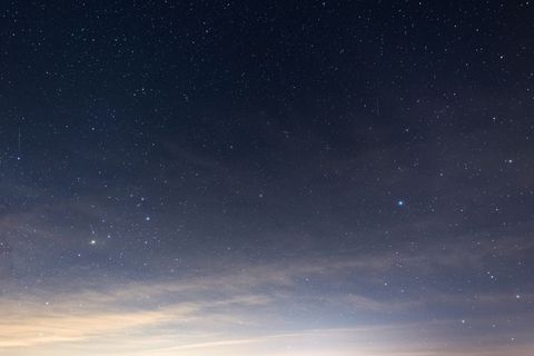 Cover background clear night sky with stars and light horizon