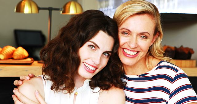 Happy Mother and Adult Daughter Smiling Close Up at Home - Download Free Stock Images Pikwizard.com