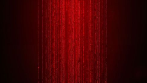 Crimson Matrix Rain — Cascading Vertical Code Streams with Neon Cyberpunk Glow