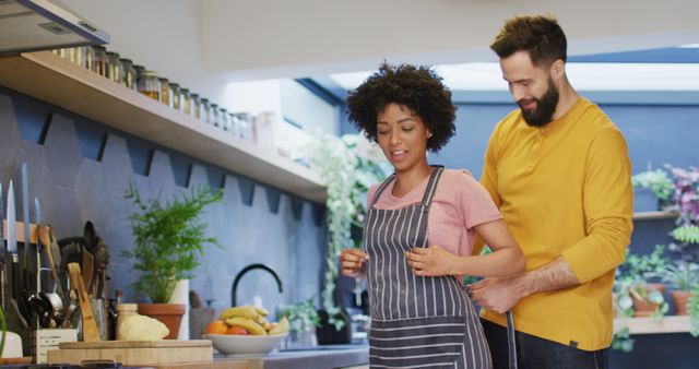 Couple Preparing Meal in Modern Kitchen - Download Free Stock Images Pikwizard.com