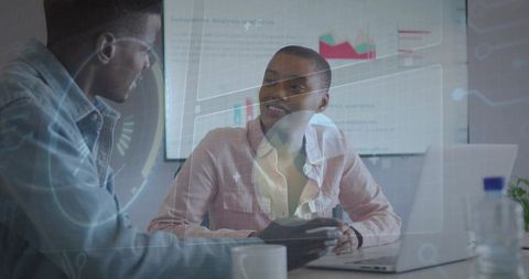 Corporate Meeting with Data Analysis and Collaboration