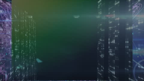 Futuristic Digital Cityscape with Data Connectivity