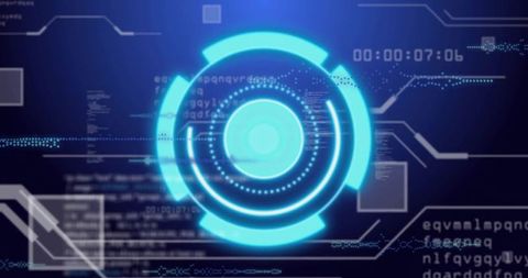 Futuristic Cyber HUD with Streaming Data and Interfaces