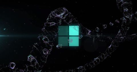 Digital dna strand with data elements in space