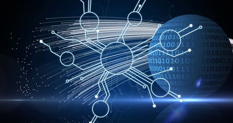 Abstract Neural Network and Binary Globe Background - Download Free Stock Images Pikwizard.com