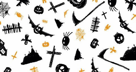Halloween Symbols Pattern with Bats and Pumpkins - Download Free Stock Images Pikwizard.com