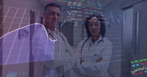Doctors Analyzing Medical Fintech Data for Healthcare Innovations