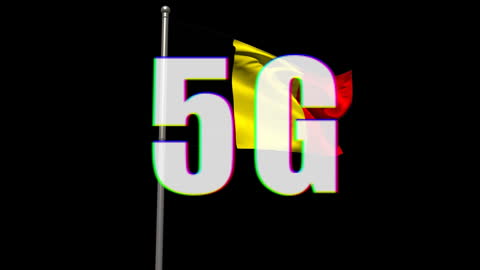 5G Text Over Belgium Flag Symbolizing Technology Connection