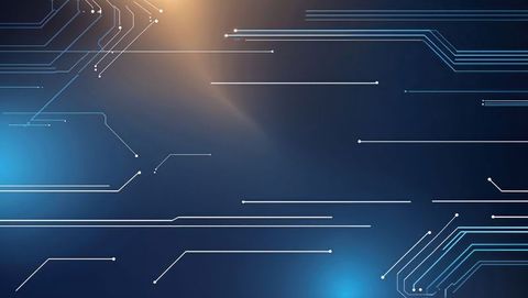 Futuristic Network Circuit on Digital Gradient Background