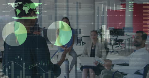 Business Presentation with Global Financial Data Overlay